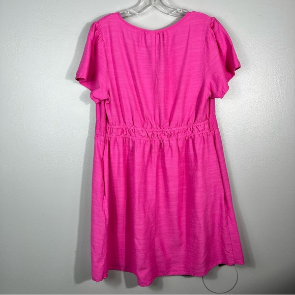 Isabel Maternity Pink Breathable Cotton Button Front Casual Dress Medium M - Picture 3 of 6